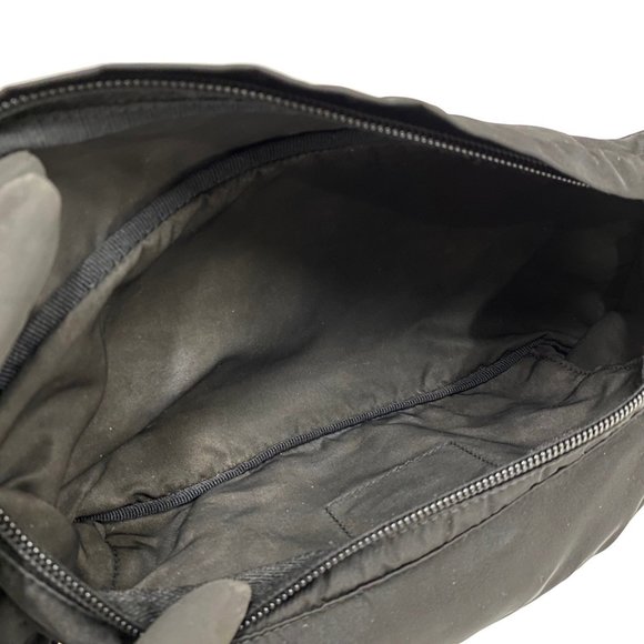 PRADA Triangle Logo Metal Fittings Nylon Body Bag Waist Shoulder Black 01014 - Picture 8 of 9